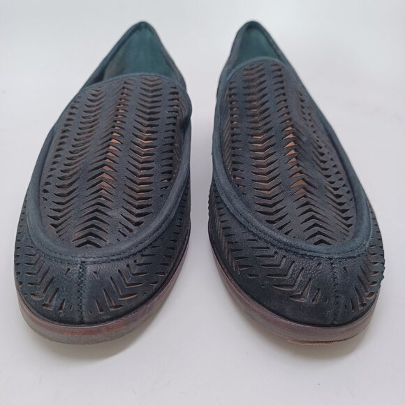 Lucky Brand Flats Black Camdyn Loafers Cut Out Leather Minimalist Womens 7.5 M - Picture 4 of 14